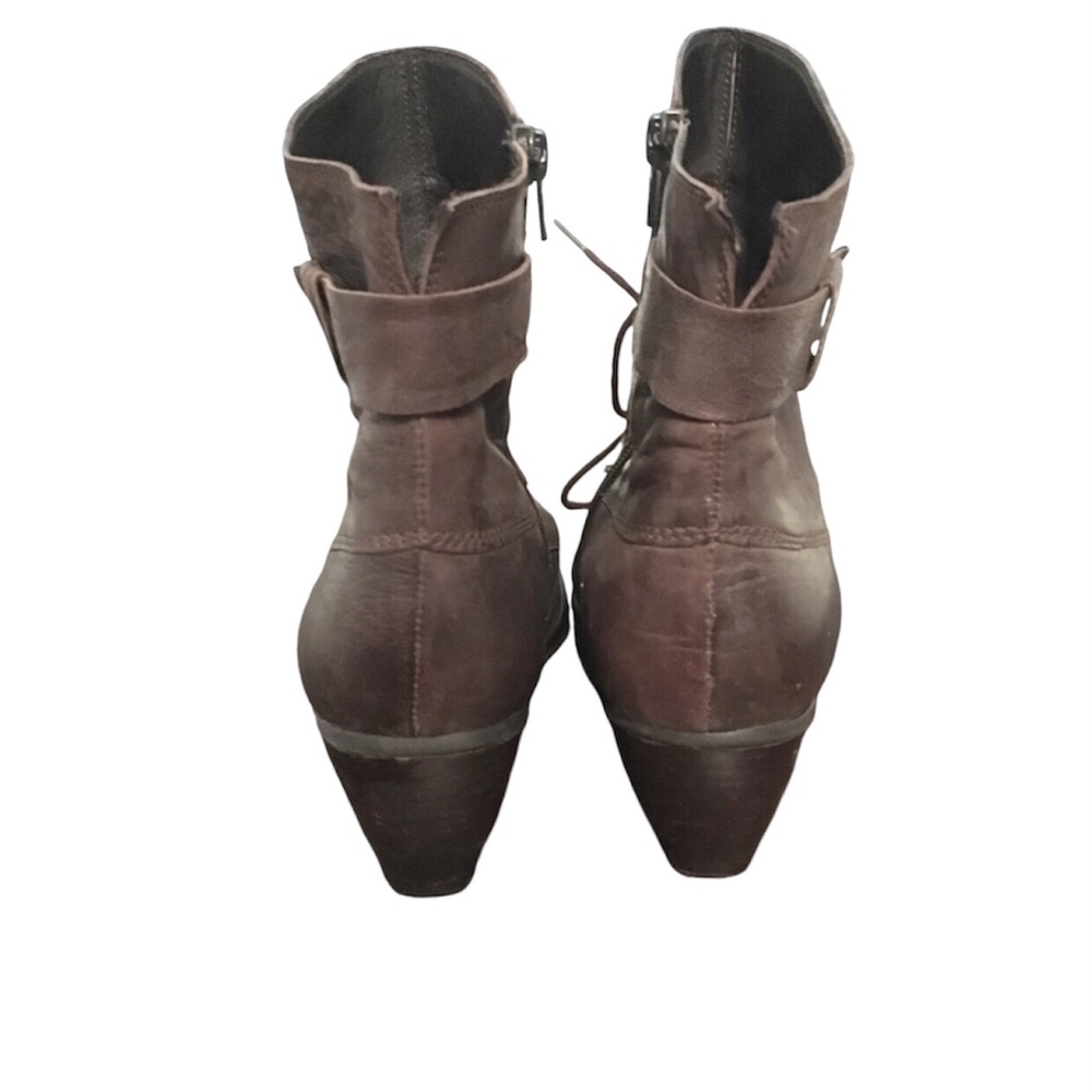 Fidji Leather Lace Up Booties Size 41